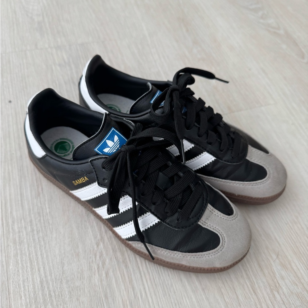 adidas Samba Women’s Sneakers Black White Gray - Picture 2 of 4